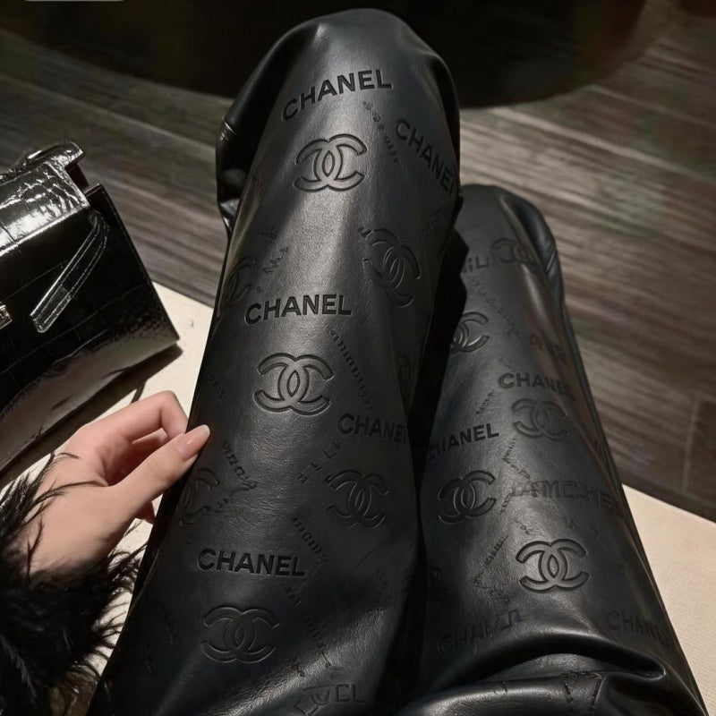 New Fashion Women's CC Faux Leather Pants  DM1326092424