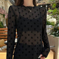New Fashion Women's CC Mesh Long Sleeve Top  DM1326092425