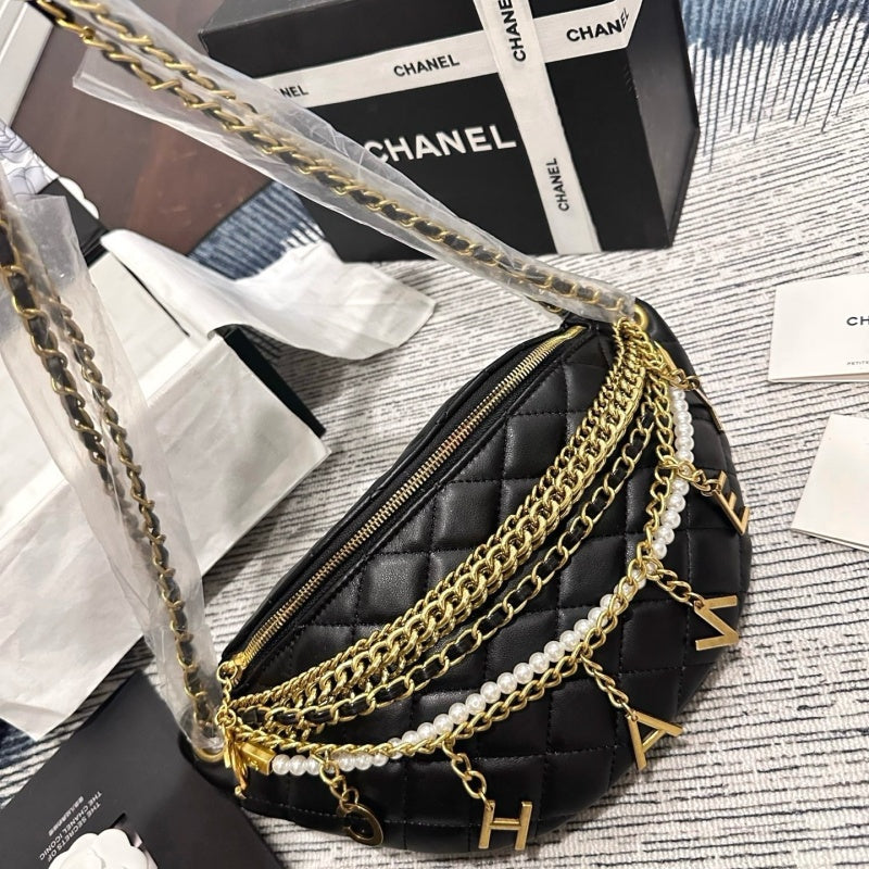 Women's Luxury Quilted Chain Waist Bag CWT1326092816