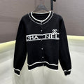 New Fashion Women's CC Contrast Striped Knit Cardigan DM1326092833