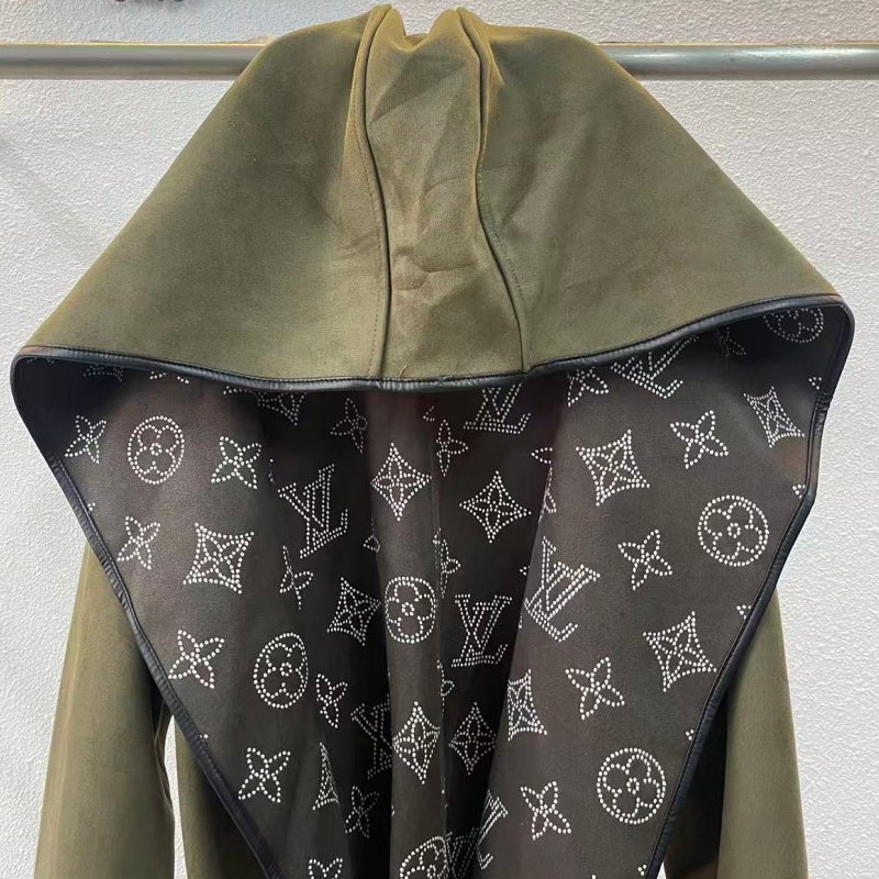 New Fashion Women 1V Suede Wrap Coat DM1326092905