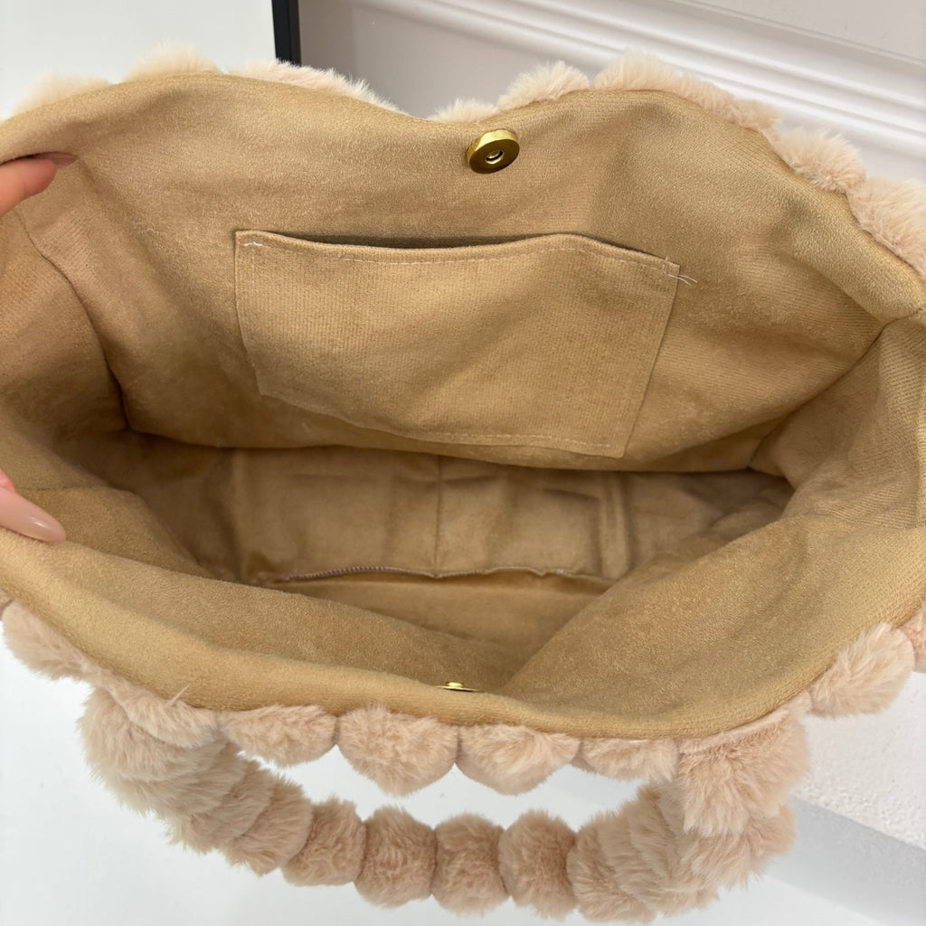 New Fashion Women 1V Plush Tote Handbag JL1326092913