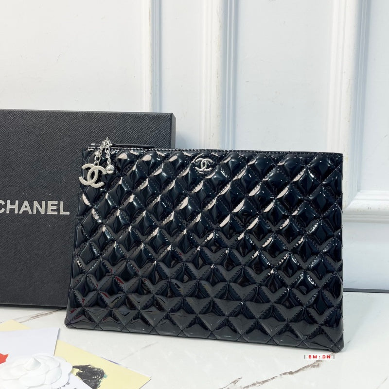 New Fashion Women Quilted Patent Leather Clutch Bag XC1326092914