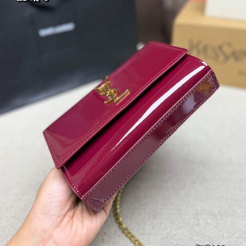 New Fashion Women Patent Leather Chain Crossbody Bag XC1326092915