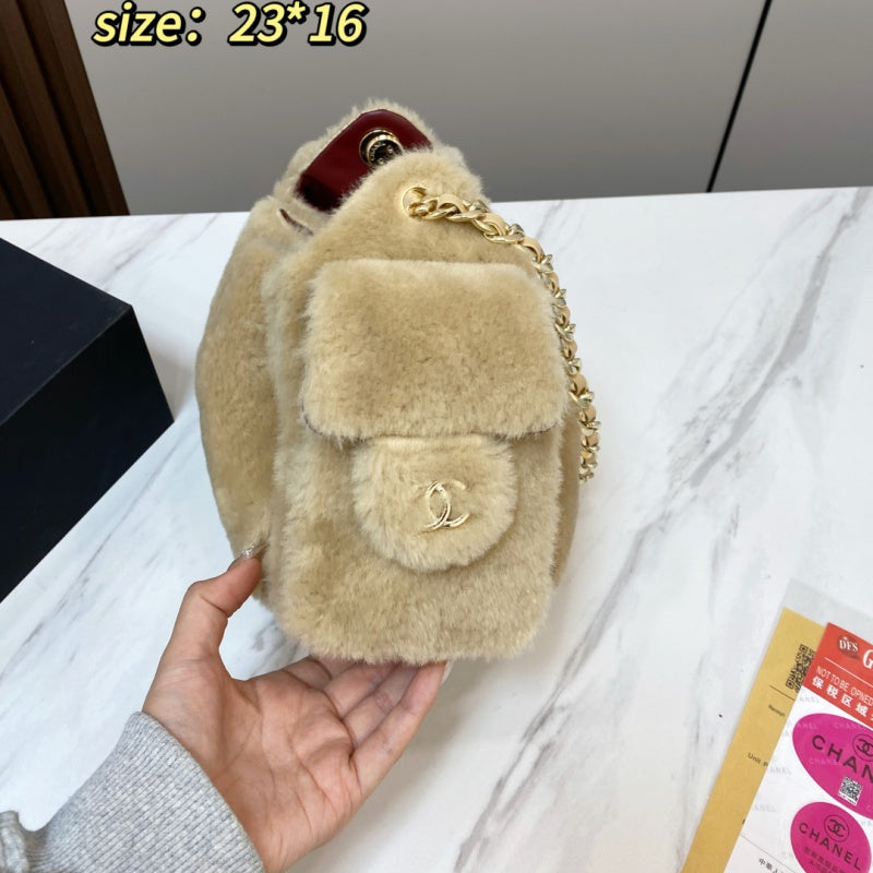 New Fashion Women CC Furry Chain Crossbody Bag XC1326092921
