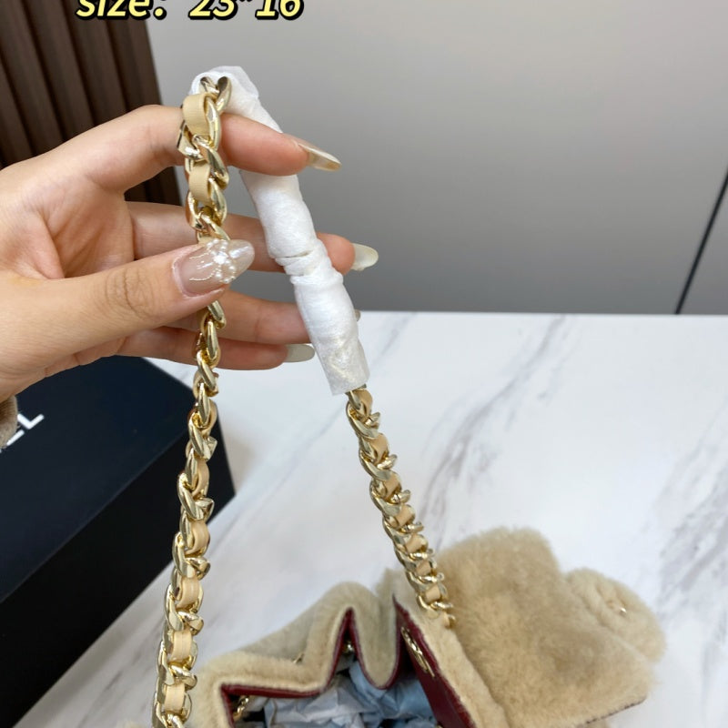 New Fashion Women CC Furry Chain Crossbody Bag XC1326092921