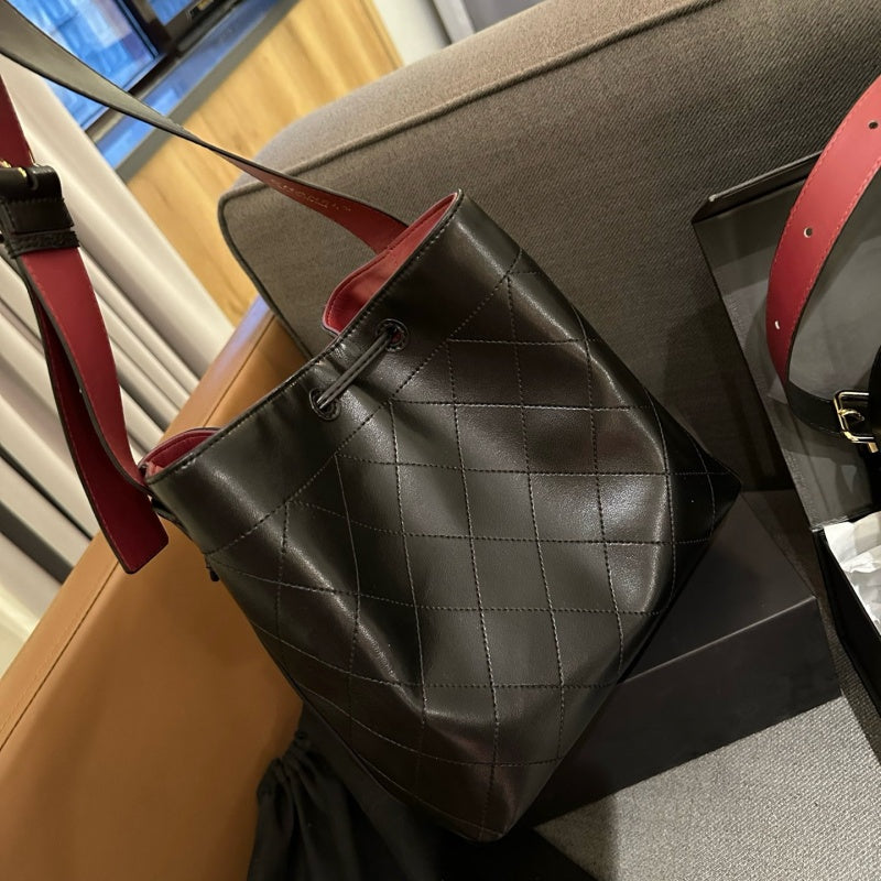 New Fashion Women Quilted Leather Bucket Bag XC1326092924