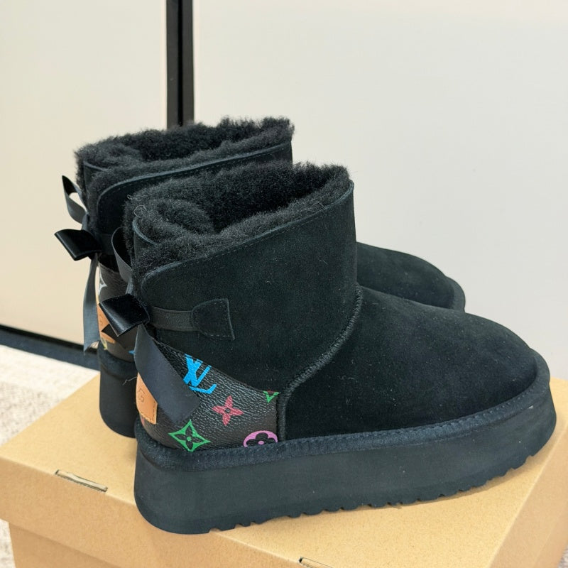 New Fashion Women's Bow Platform Snow Boots NK1326093005