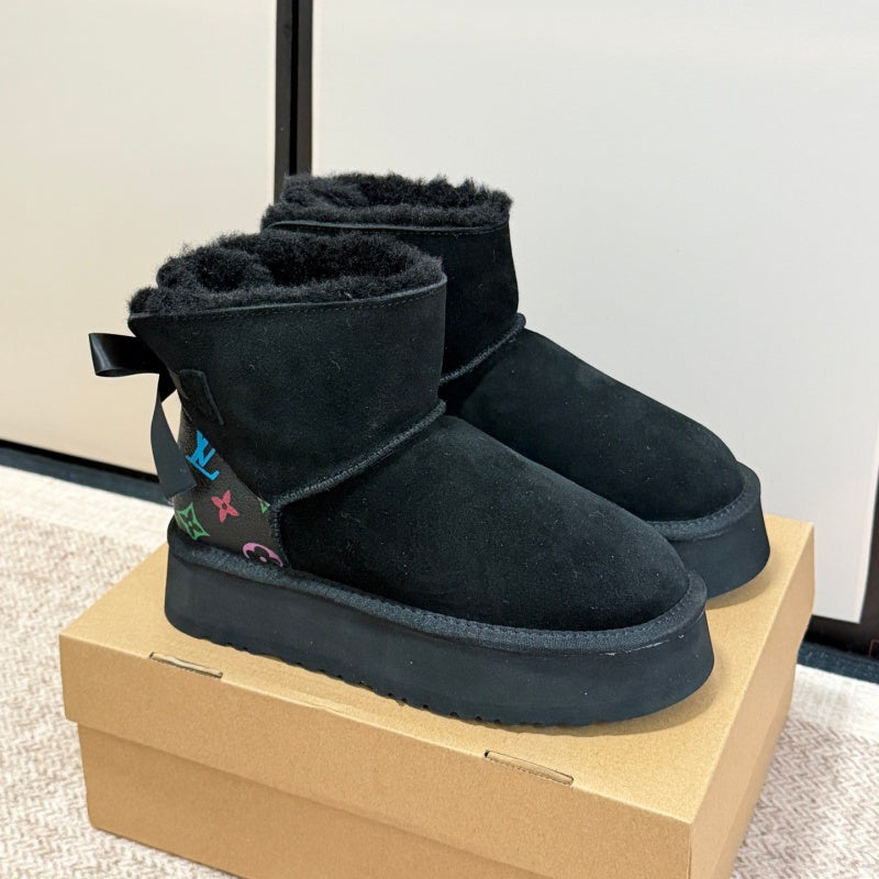 New Fashion Women's Bow Platform Snow Boots NK1326093005