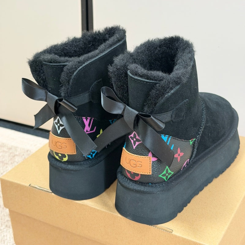 New Fashion Women's Bow Platform Snow Boots NK1326093005