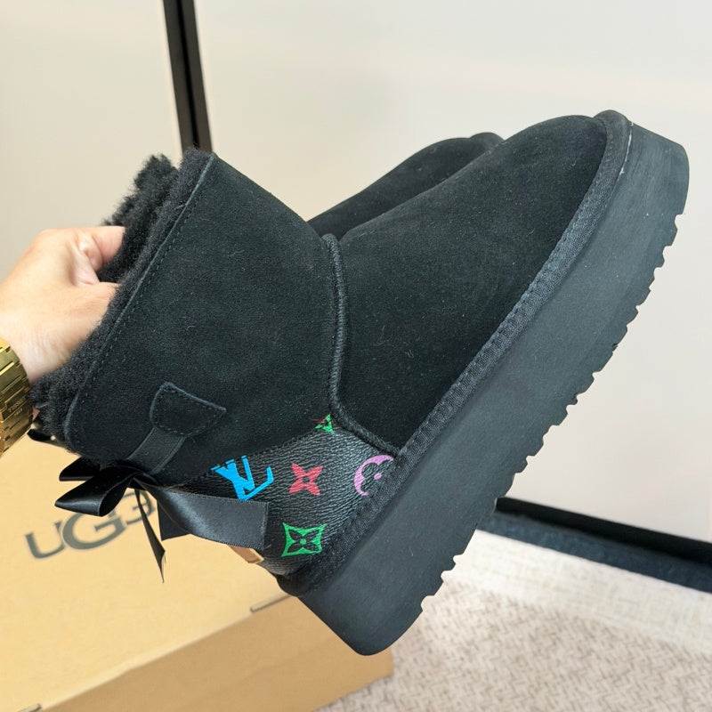 New Fashion Women's Bow Platform Snow Boots NK1326093005