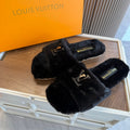 ew Fashion Women's Furry Slide Sandals NK1326093009