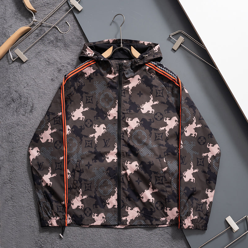 New Fashion Men's All Over Print Stand Jacket SJ1326093024