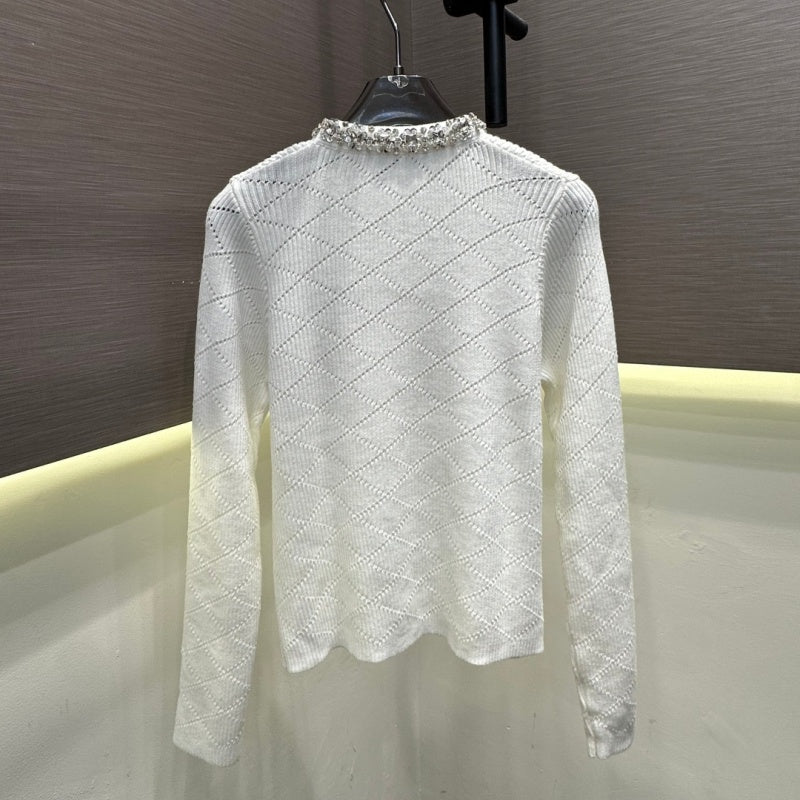 New Fashion Women's CC Beaded Knit Cardigan CQQ1326100806
