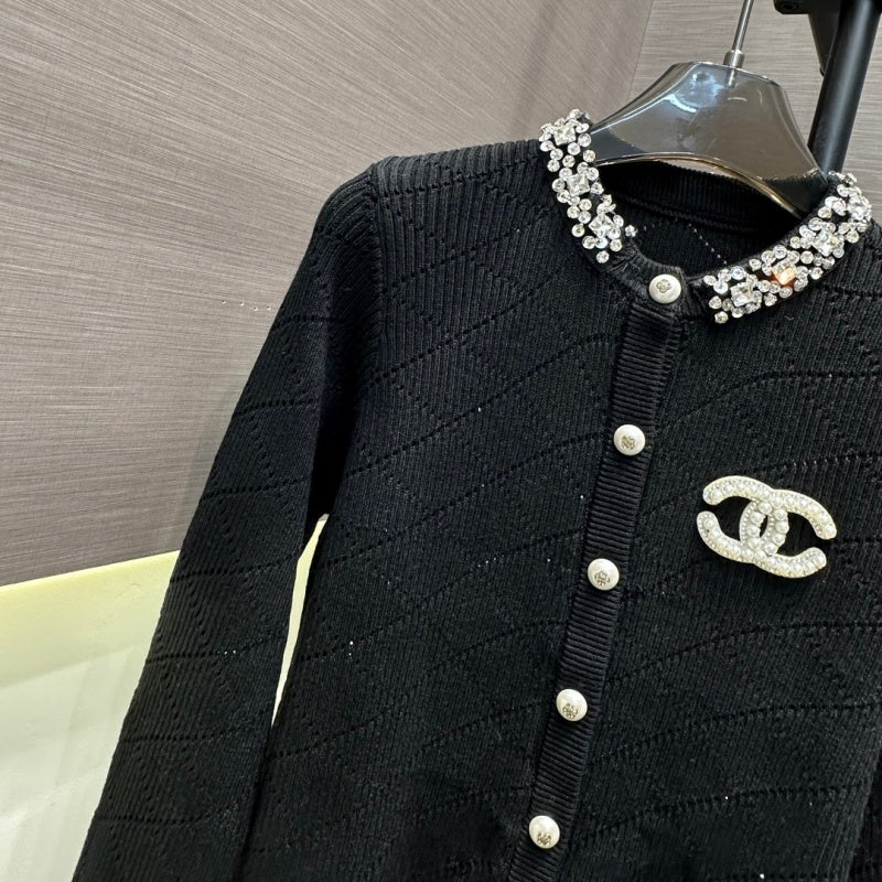 New Fashion Women's CC Beaded Knit Cardigan CQQ1326100806