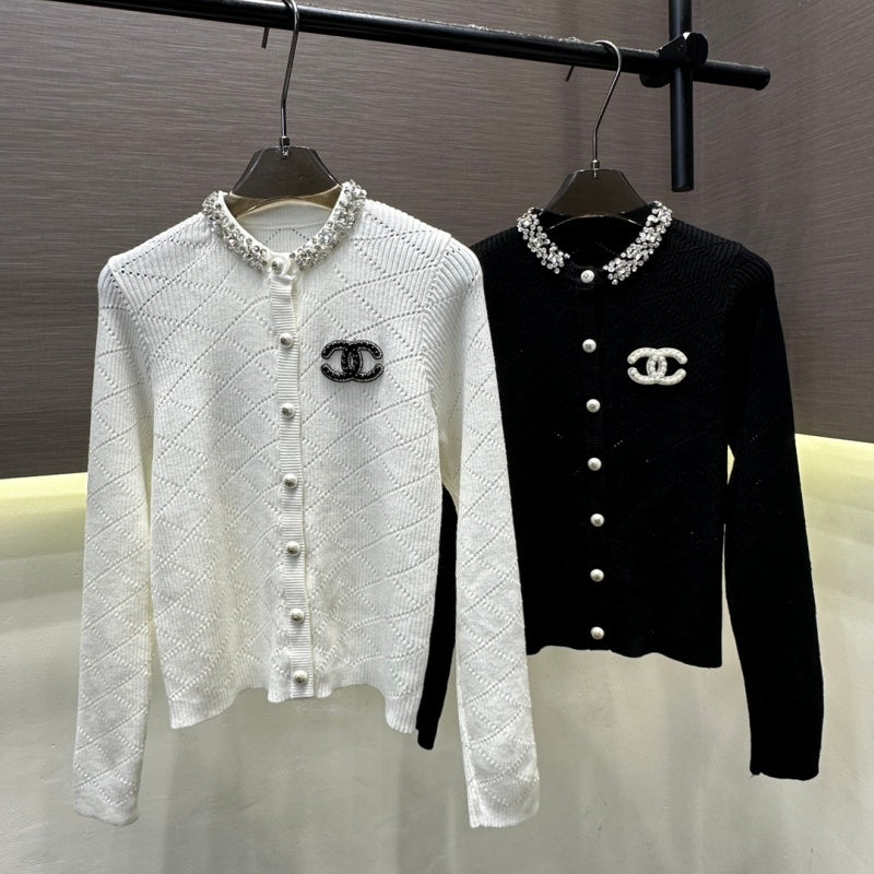 New Fashion Women's CC Beaded Knit Cardigan CQQ1326100806