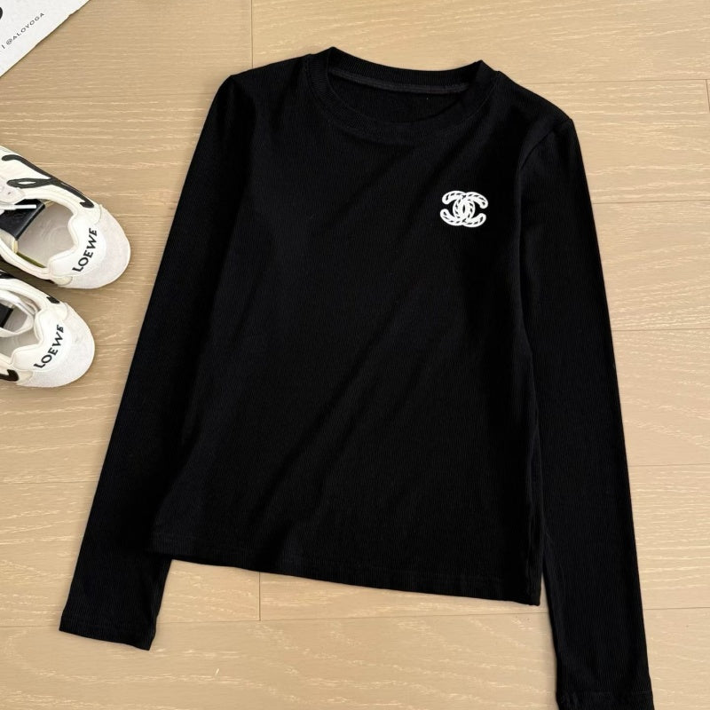 New Fashion Women's CC Versatile Crew Neck Long Sleeve Base Top DM1326100820