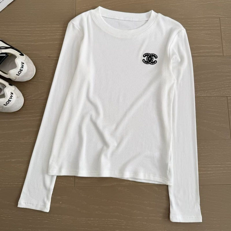 New Fashion Women's CC Versatile Crew Neck Long Sleeve Base Top DM1326100820