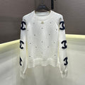 New Fashion Women's CC Star Rhinestone Knit Sweater DM1326100827
