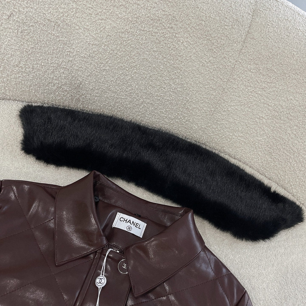 New Fashion Women's CC Leather Jacket DM1326100824